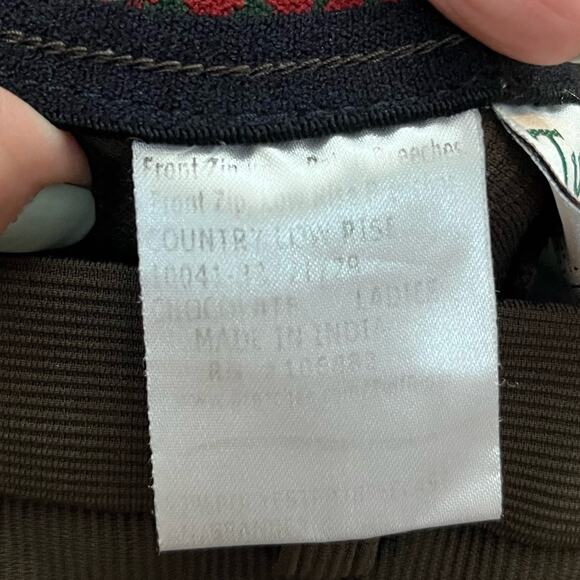 Tuff Rider Womens Breeches Size 28 Brown Knee Patch Low Rise Equestrian Ribbed - Picture 7 of 10